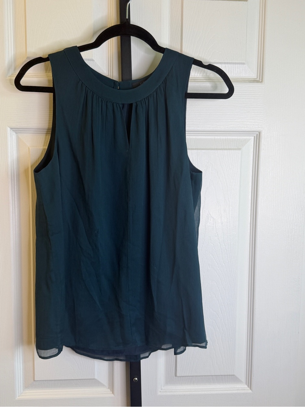 J. Crew Sleeveless Teal Silk Blouse, size 8